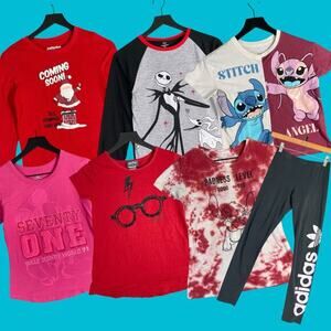 Girls' Graphic Tees Lot of 7 Shirts L Disney Nightmare Before Christmas‎